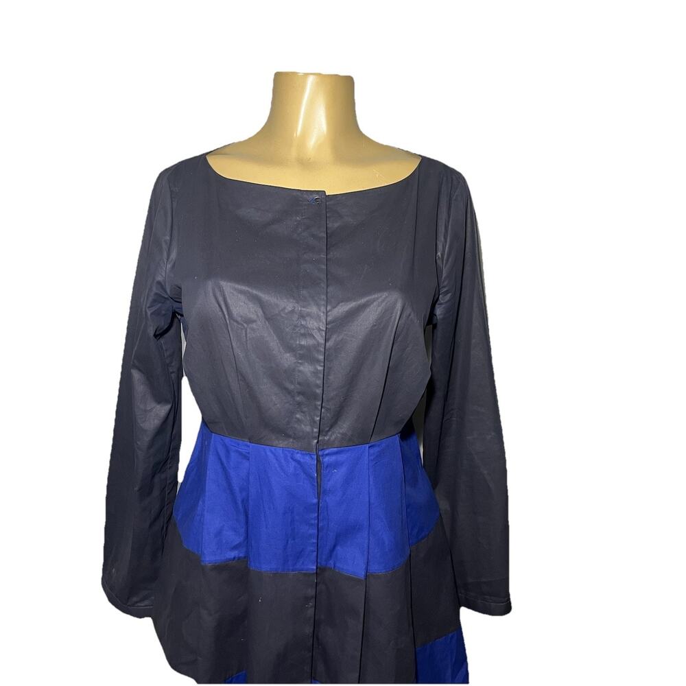 Cos Structured A-Line Dress Color Block Womens Sm… - image 2